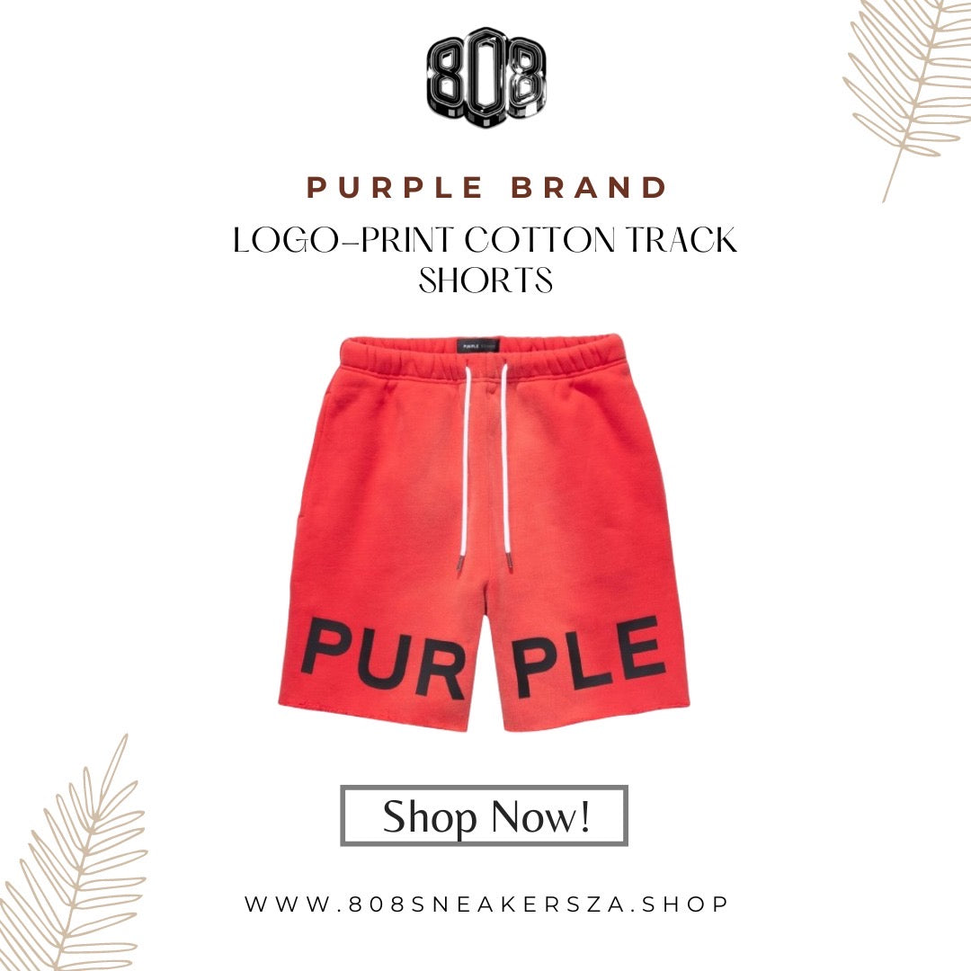 Purple Brand Logo Print Track Shorts